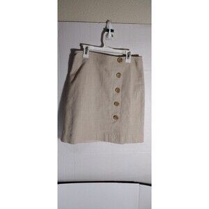 Ann Taylor Size 0 Women's Beige Button Front A Line Short Skirt